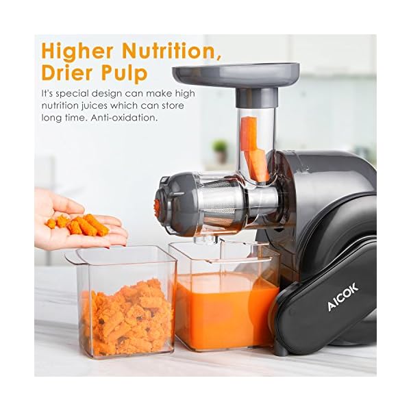 Juicer-Machine-Aicok-Slow-Masticating-Juicer-with-Reverse-Function-Cold-Press-Juicer-with-Upgrade-Quiet-Motor-Juice-Jug-and-Brush-for-High-Nutrient-Juice-BPA-Free Juicer Machine, Aicok Slow Masticating Juicer with Reverse Function, Cold Press Juicer with Upgrade Quiet Motor, Juice Jug and Brush for High Nutrient Juice, BPA Free