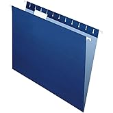 Pendaflex Hanging File Folders, Letter Size, Navy Blue, 25-Pack, Durable Paper Stock, Coated Rods for Smooth Sliding, Lighter