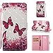 Galaxy J7 V Case/Galaxy J7 Perx Case/Galaxy J7 Sky Pro / J7 Prime/Galaxy Halo / J7 2017 Case,[Shock Absorbent] PU Leather Kickstand Wallet Cover Durable Flip Case -Butterfly