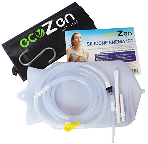 Silicone Enema Kit - Non-Toxic Large Durable Enema Bag | Simple to Use and Clean | Unique Valve and Clear Bag with Scale Make It Easy to Monitor and Control FLow | Ideal for Coffee and Gerson Enema - Thumbnail 6