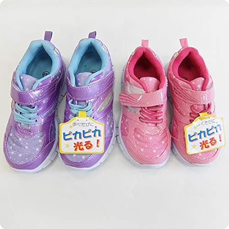 Amazon 光るシューズ 光る靴 子供用 キッズ用 女の子用 可愛い マジックテープ ピンク 紫 星柄 16cm 17cm 18cm 19cm 送料無料 紫 18cm エリカランド 妊娠線予防クリーム