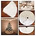 AMAES 36Inch Christmas Tree Skirt, Classic Christmas Plush Tree Skirt with White Faux Fur, Double Layer Design for Xmas Holiday Decorations New Year Party