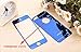 iPhone 5 5S SE Case-Yerwal Front+Back Mirror Tempered Glass Film Screen Protector Cover for iPhone 5 5G 5S SE-Blue