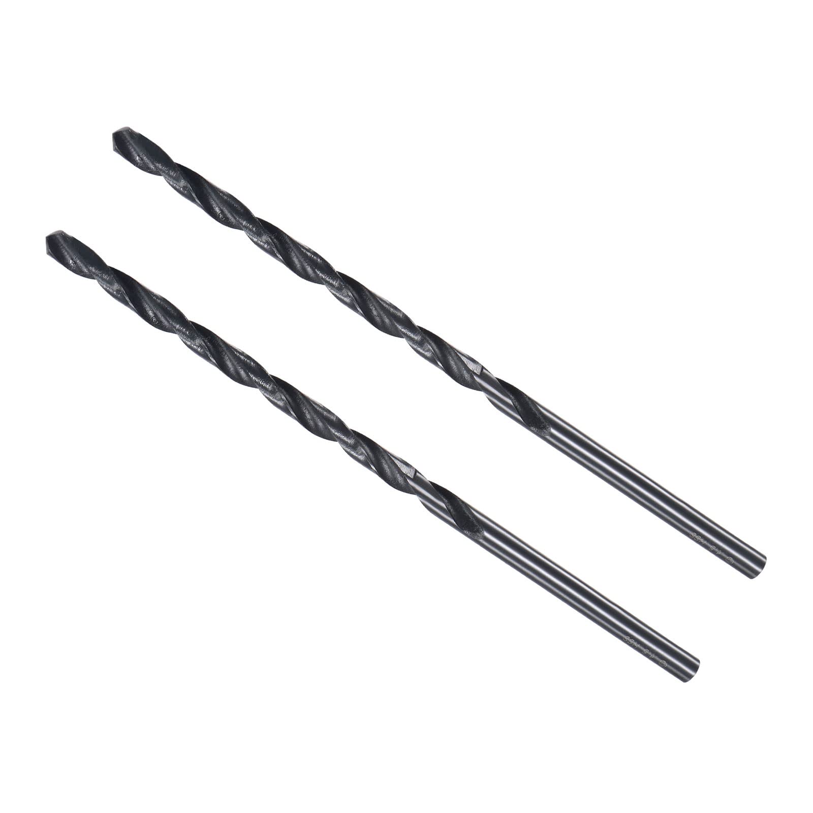 CoCud Twist Drill Bits, 4.5mm Drilling Diameter, Black Oxide High Speed Steel Extra Long Straight Shank - (Applications: for Stainless Steel Alloy Metal), 2-Pieces