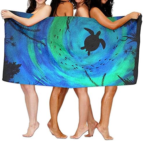 SWSW Sea Turtle Art Watercolor Bath Towel Beach Towels Beach Blanket Great For Beach Trips, Pool, Swimming And Camping 31x51 Inch
