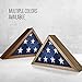 HBCY Creations Flag Display Case for 5' x 9.5' American Veteran Burial Flag - Solid Weathered Light Wood Frame with Glass Front - Wall Mount or Standing Display