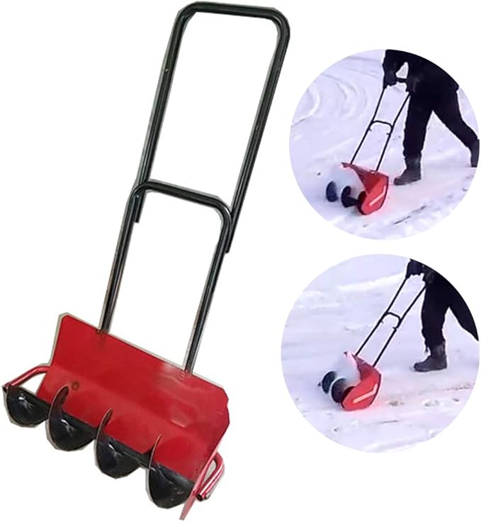Heavy Duty Snow Mover Wheeled Snow Shovel Pusher,Snow Removal Tool with