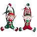 WEWILL Adorable Christmas Elves Set of 2 Boy and Girl Christmas Door Hanging Ornaments Home Decor Plush Characters 16-Inch