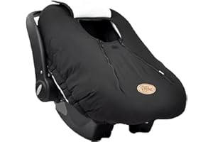 Cozy Cover Infant Car Seat Cover - The Industry Leading Infant Carrier Cover Trusted by Over 5.5 Million Moms Worldwide for Keeping Your Baby Cozy & Warm (Black)