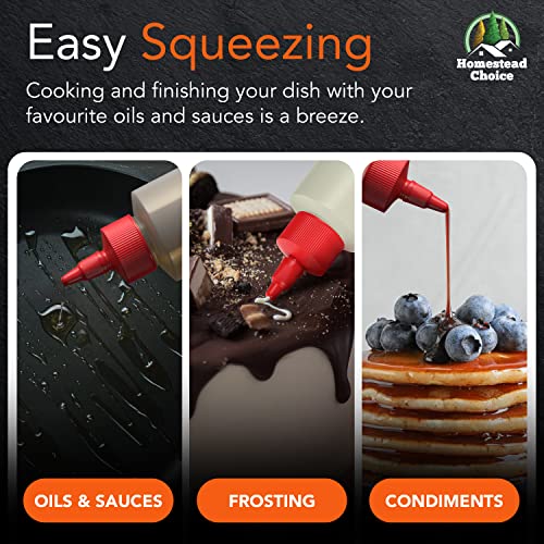 6pack Plastic Squeeze Bottles for Sauces 16 OZ Condiment Squeeze