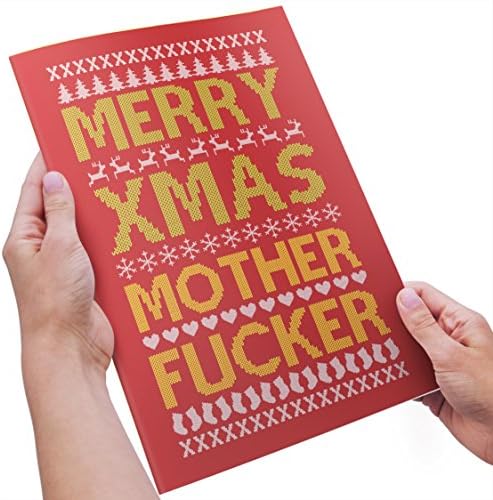 Adult Humor Christmas Card - MERRY XMAS MOTHERFUCKER, AND A HAPPY NEW YEAR - Holiday, NSFW, Funny, Comedy, Ugly Sweater, Season Greetings