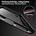 iPhone X Case, FLOVEME Hybrid 0.55mm Ultra Slim Tough Armor Shockproof Clear Transparent Tempered Glass Hard Back Cover with Soft TPU Flexible Bumper Edge Protection Support Wireless Charging, Black