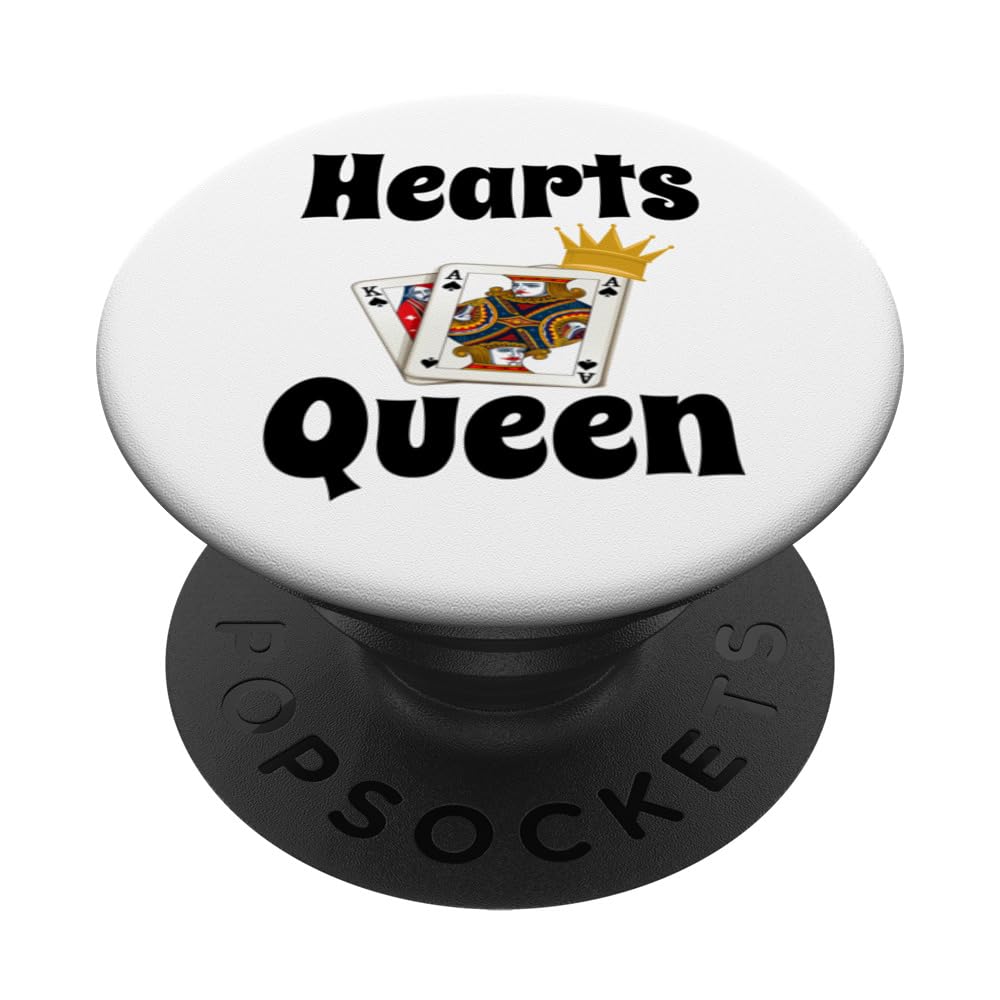 Hearts Queen Funny Card Game Player Grandma Mom Sister Humor PopSockets Swappable PopGrip