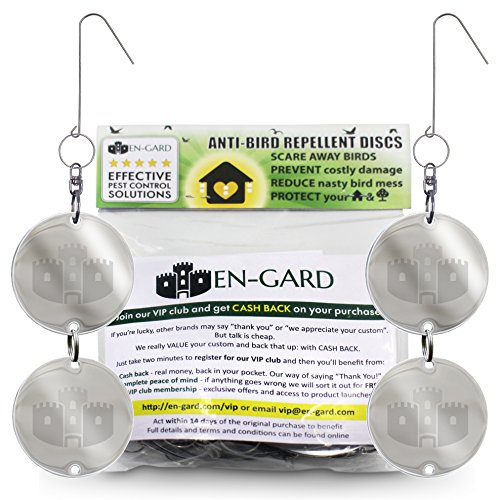 EN-GARD Bird Dazzle Discs - Set of 16 Discs (8 Pre-Assembled Pairs) - Eco-Friendly Non-Toxic Bird Repellent Discs Scare Away Birds to Protect Your Home and Garden EN-GARD Bird Dazzle Discs - Set of 16 Discs (8 Pre-Assembled Pairs) - Eco-Friendly Non-Toxic Bird Repellent Discs Scare Away Birds to Protect Your Home and Garden
