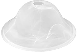 Golhom 12" White Alabaster Glass Lamp Shade, Lipless Glass Lamp Dome, Fixture Replacement Globe for Floor Lamp, Pendant Light