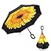 Elover 32in X 8 Panels Double Layer Inverted Umbrella, B - Chrysanthemum