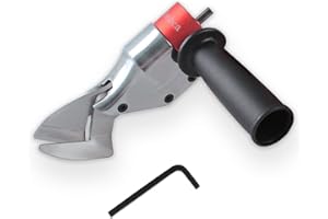 Mershca 360° Pivoting Drill Metal Shear Attachment - for Curved & Straight Cutting, Professional Power Tool Accessory for Cordless & Corded Drills, Metal Cutter for Iron, Aluminum & Copper Sheets- R