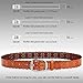 JASGOOD Women's Hollow Flower Genuine Cowhide Leather Belt With Alloy Buckle(Suit for pant size 27-34Inch,13-Orange-1.5 Wide)