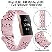 NANW Bands Compatible with Fitbit Charge 4 / Charge 3, 3-Pack Silicone Sports Band Breathable Replacement Wristbands Strap Bracelet Bands for Women Men Woven Small Large