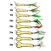 Sunlure Spoon Fishing Lures Metal Jig Lure Cranbait Casting Sinker Spoons with Feather Treble Hooks for Trout Bass Walleyes Spinner Baits (DW383F pack of 5pcs)