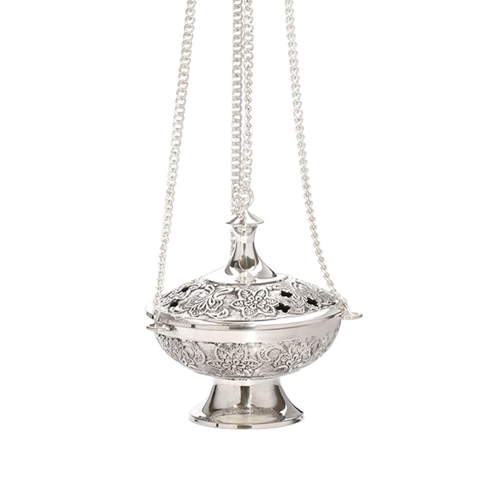 NKlaus Incense Burner Handmade silver plated Esoteric Deco antique 1536