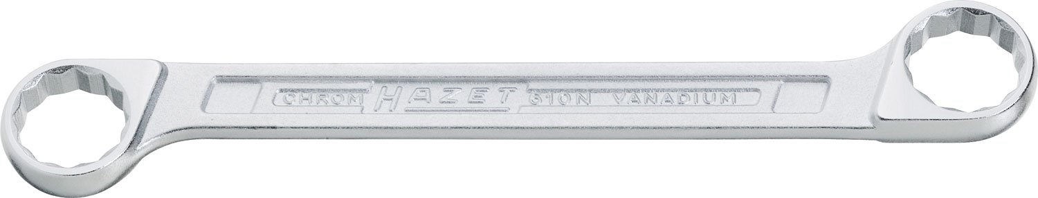 HAZET 610N-18X19 188.6 mm Hexagon Traction Profile Polished Head Double Box-End Wrench - Chrome-Plated — image 1