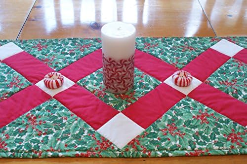 Christmas Holly Leaves Table Runner