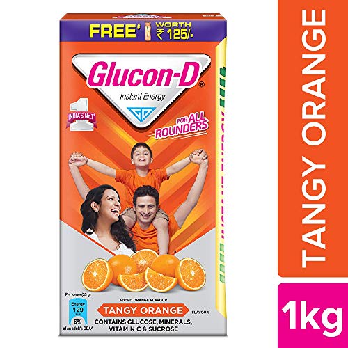 Glucon D Instant Energy Health Drink Tangy Orange 1kg Refill With Free Bottle Medicines Mall