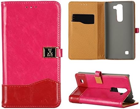 LG G4 Case [Pink and Red] STYLE SERIES Premium Leather Case for LG G4 (Leather Back Compatible) Protective Flip Case Wallet Magnetic Closure with Foldable Kickstand Stand