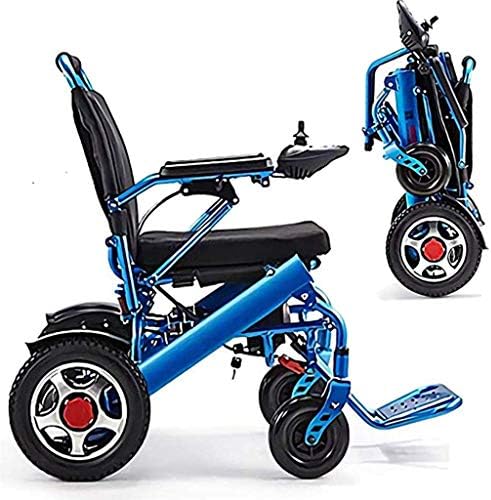 RZBB Lightweight Folding Carrying Electric Wheelchair With Footrest, Portable Light Scooter, Smart And Safe, Easy To Drive, Automatic Wheelchair Cushioning Cushion Comfort-12A/15Km