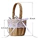 Dzty 2pcs Burlap Flower Basket Vintage Retro Lace Bow Wedding Flower Girl Basket for Wedding Ceremony Party