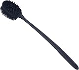 DNC Soft Silicone Back Scrubber Long Handle Bath Body Brush for Shower Black view 9