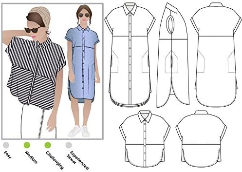 Style Arc Sewing Pattern - Blaire Shirt or Dress (Sizes 18-30)