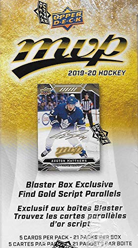 MVP 2019 2020 Upper Deck NHL Hockey Series Unopened Blaster Box of 21 Packs with Chance for Rookies Plus #1 Draft Picks Cards and Blaster Exclusive Gold Scripts