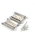 Pair Of 3" Gold Stainless Steel Double Action Spring Hinges For Saloon Style Swing Doors