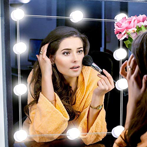 Velouer Vanity Mirror Lights Kit,10 Hollywood Style led Bulbs for Dressing Vanity Set Bedroom Bathroom, Makeup Lights Decorative,Best Gift for Anniversary, Christmas (Mirror Not Included) …
