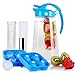 Fruit & Tea Infusion Water Pitcher - Free Ice Ball Maker - Free Infused Water Recipe Booklet - Includes Shatterproof Jug, Fruit Infuser, and Tea Infuser