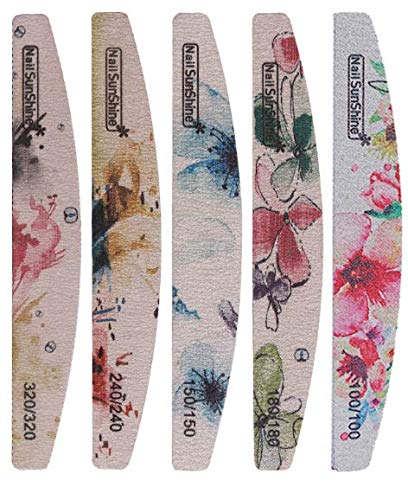 Multi colour 5 pack professional nail file tool for manicure and pedicure