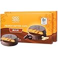 ChocZero Milk Chocolate Peanut Butter Cups, No Added Sugar, Gluten Free, Low Carb Candy, 16 Individually Wrapped Cups Total, 4 Ounce (Pack of 2)