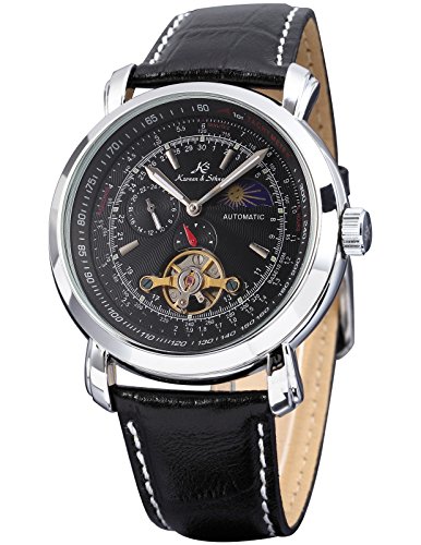Ks ks068 luxury faux tourbillion moon phase automatic m…