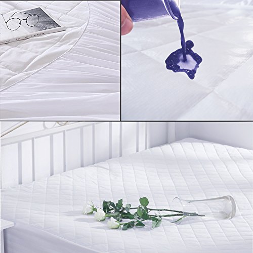 image for Safe and Sound Queen Size Mattress Pad 100% Waterproof Hypoallergenic 