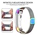 For Fitbit Alta Bands and Fitbit Alta HR Bands Milanese Loop Stainless Steel Metal Bracelet with Unique Magnet Clasp Replacement Bands for Fitbit Alta and Fitbit Alta HR Colorful