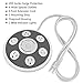 BESTTEN 6 Outlet Wide Spaced Power Strip, Surge Protector with 6-Foot Heavy Duty Extension Cord, Round Desktop Charging Station, Ideal for Bulky Adapters and Transformers, ETL Certified, Grey & White