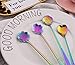 Stainless Steel Flower Spoon, little spoons Can be used as coffee spoon, sugar spoon, teaspoon, stirring spoon, ice tea spoon, etc.(Set of 8,Two Different Lengths) (Rainbow)…