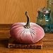 Blush 6.25 inch Velvet Pumpkin, Modern Rustic Mantle Decor, Entryway Decor, Farmhouse Cozy Home Decor, Table Centerpiece (Blush)