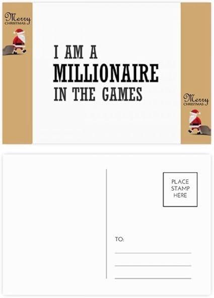 Ik Ben Een Miljonair In De Spellen Kerstman Gift Ansichtkaart Dank Kaart Mailen 20 Stks Amazon Nl