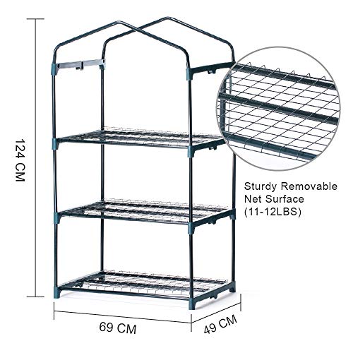 Worth Garden 3Tier Shelves Mini Greenhouse Warm Clear PVC Cover Garden