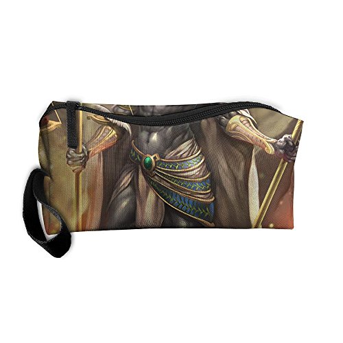 Bxsnd Vintage Anubis God Unisex Oxford Cosmetic Bag Crazy Juniors Pencil Case Novelty Cosmetic Pouch
