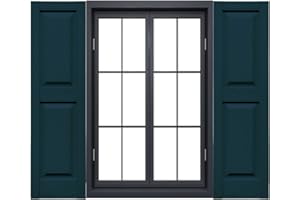 Mid America Mid-America 00021443166 Standard Size Williamsburg Double Panel Vinyl Shutters, w/Installation Shutter-Lok's & Matching Screws (Per Pair), 166, 14 3/4"W x 43"H, Midnight Blue