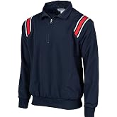 SMITTY | BBS-320 | Major League Style | Baseball Softball Water Resistant Microfiber Shell Pullover Umpire Jacket | Umpire's Choice! (Navy w/Red, White, Blue Inserts, XL)